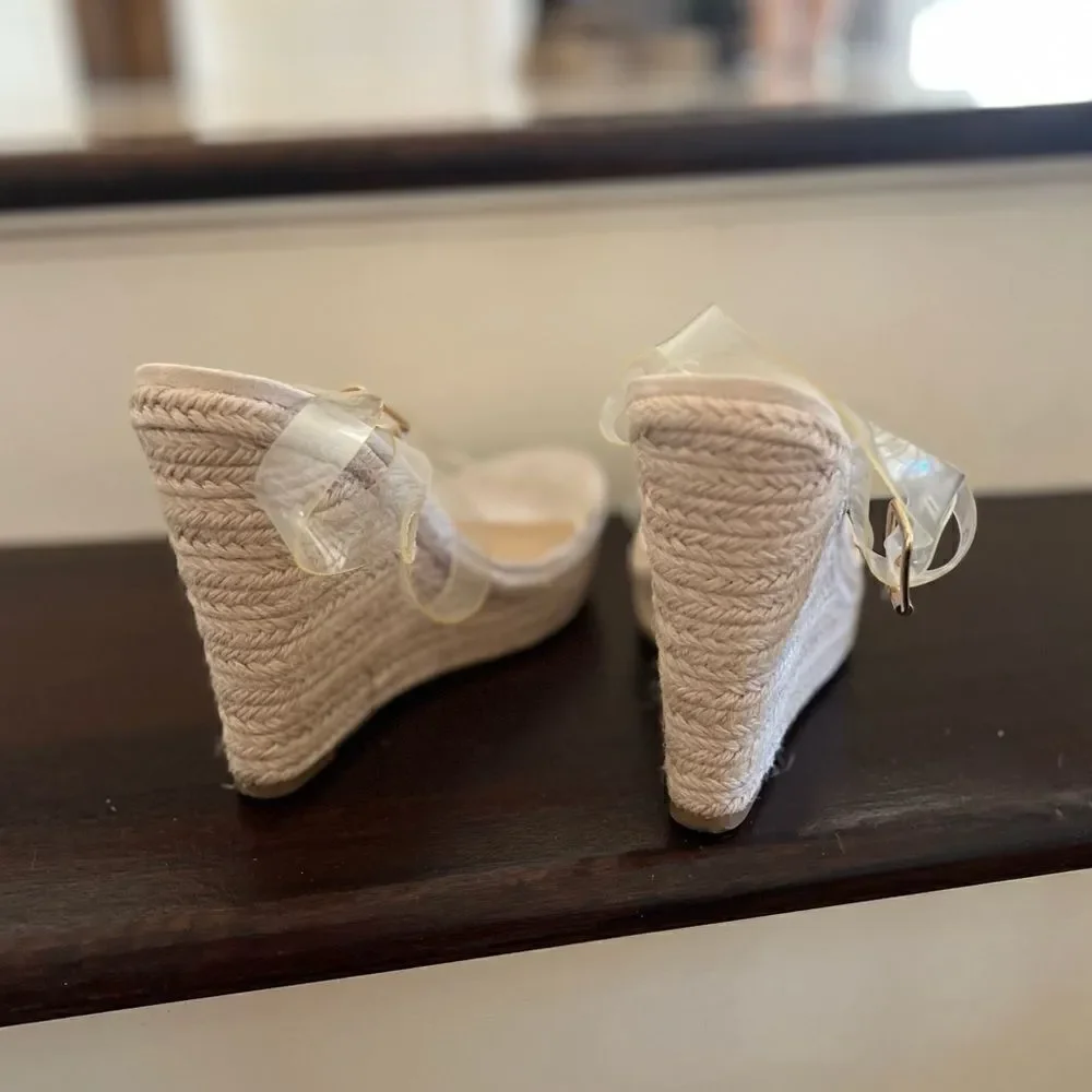 Clear Strap Wedges - Like New